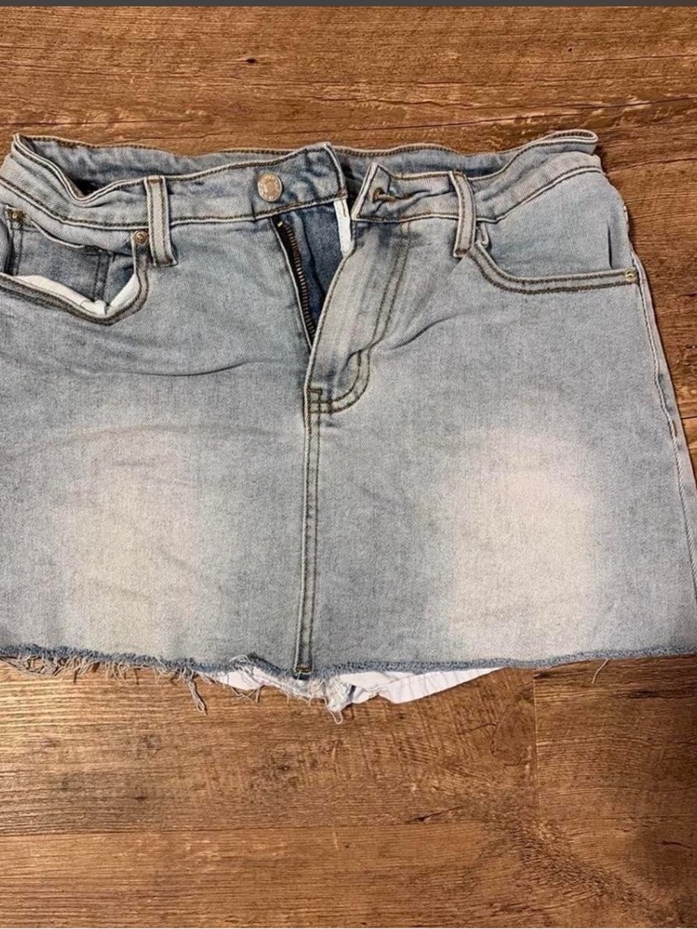 Women's Light Blue Denim Mini Skirt - Classic Casual